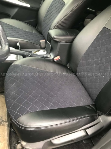 Авточехлы  Toyota Corolla Тойота Королла 2007-2013г кузов 150 экокожа алькант черная серая нить ромб фото 6