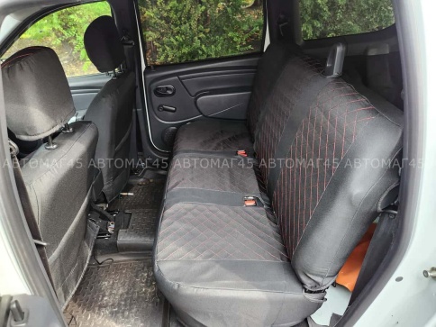 Авточехлы  Lada Largus Ларгус Largus Cross 5 местный 2/3 2012-2021г жаккард черн с красн.н ромб Барс фото 3