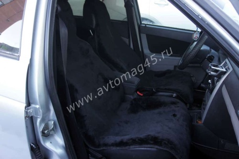 Накидка  на сиденье короткий ворс черный шерсть 40% 145х55см 1шт  фото 10