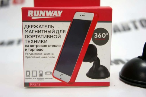 Runway  Держатель телефона и планшета на лобовое стекло и панель магнитный черный    фото 4