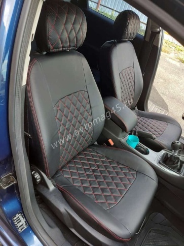 Авточехлы  Ford Mondeo IV Форд Мондео 4 2007-2014г экокожа черная ромб    фото 1