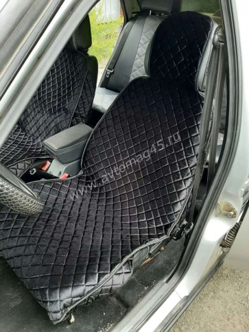 888-а  Накидки на сиденье с боками велюр черный 2шт    фото 9