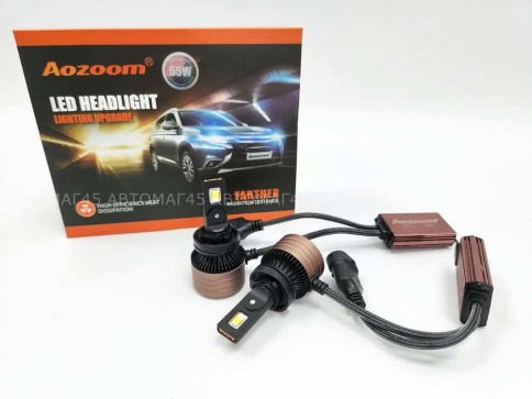 AOZOOM лампы LED 2шт H11 H8 H9 12В 55W 5500K 6000Lm  с обманкой гарантия 6мес    фото 1