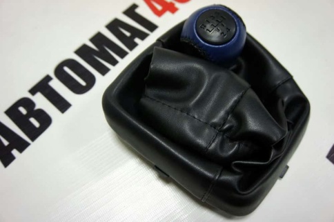 Azard  Ручка КПП с чехлом Лада Kalina Калина экокожа черно-синяя    фото 1