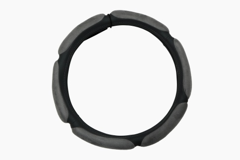 Новая заря оплетка руля спонж алькантара серый размер L  фото 1