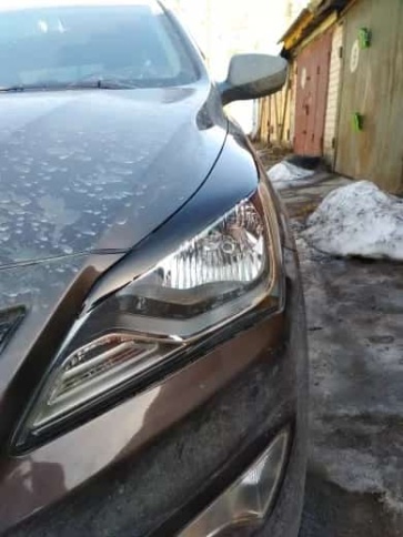 Реснички накладки на фары Hyundai Solaris Хендай Солярис 2014-2017г 2шт    фото 5