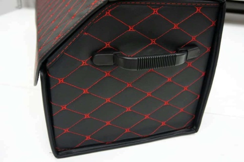 Органайзер  багажника кофр экокожа черный с красной ниткой 70 x 30 x 30см MAXIMAL Big   фото 2