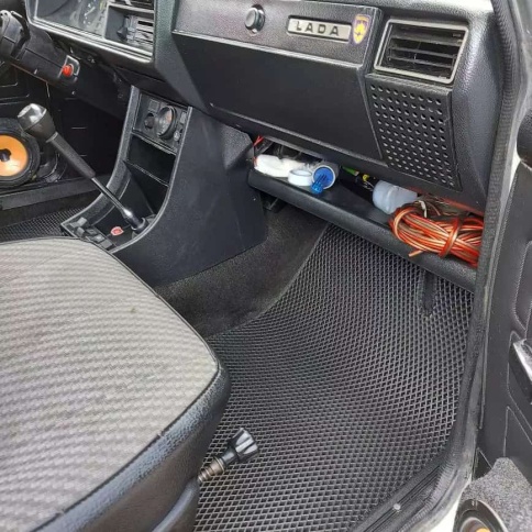 EVA ЭВА  коврики в салон ВАЗ 2101 2107 черные рисунок ромб комплект 5шт    фото 5