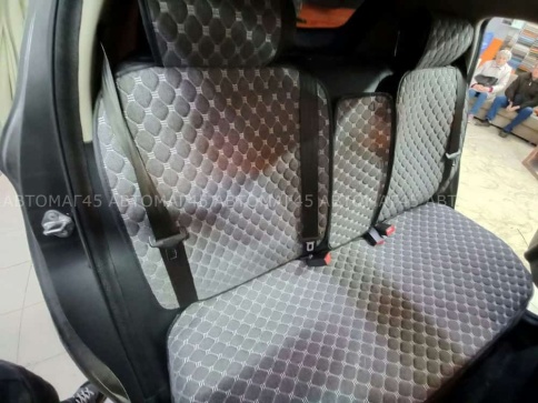 Чехлы  накидки на сиденье лен 2Д серый комплект 5шт фото 17