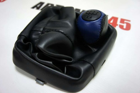 Azard  Ручка КПП с чехлом Лада Kalina Калина экокожа черно-синяя    фото 3