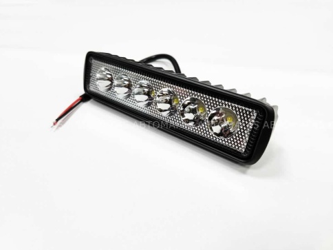 C2R Светодиодная фара прямоугольная ближний свет (рабочий) 10-30V 6 диодов 18Вт 1шт гар 3мес G0036  фото 4