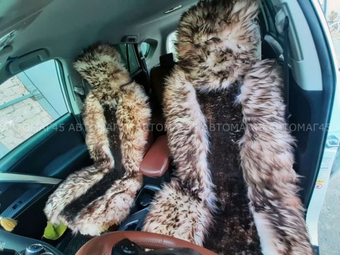 Накидки  комбинированные какао коричневый-белый 140x50см 2шт    фото 3