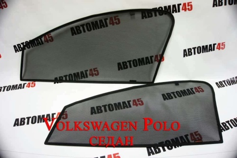 TLT  каркасные шторки на магнитах Volkswagen Polo Поло седан 2010-2020г передние 2шт стандарт 10% фото 1