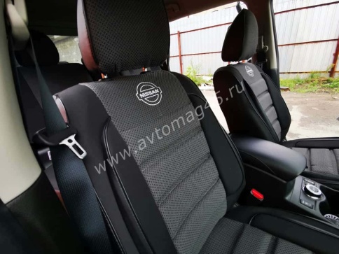 Авточехлы  Nissan X-Trail Ниссан Х-Трейл 2013-2022г кузов T32 жаккард серый Ижевск   фото 3