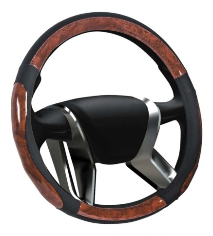 Senator  оплетка руля M кожа черная вставка под дерево    фото 1