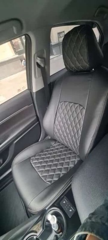 Авточехлы  Toyota Camry Тойота Камри с 2018г кузов V70 экокожа черная бежевая нить ромб    фото 7