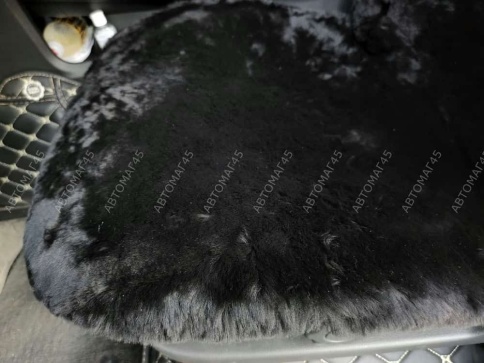 Рус Автотренд  Накидки короткий ворс мутон черный 140x55 2шт    фото 2