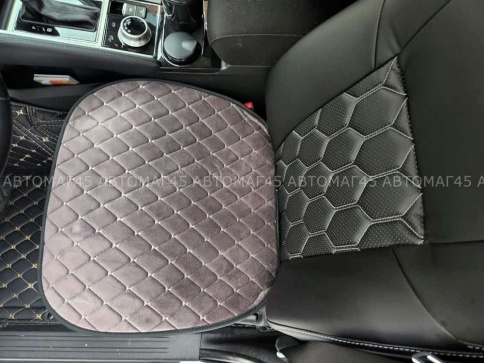 Maximal  Накидка на сиденье на силиконе велюр серый 55 x 50 см 1шт    фото 5