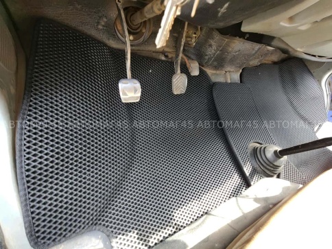 EVA ЭВА 3D коврики в салон полномасштабные Газель Газель бизнес черные рисунок ромб 2шт    фото 6