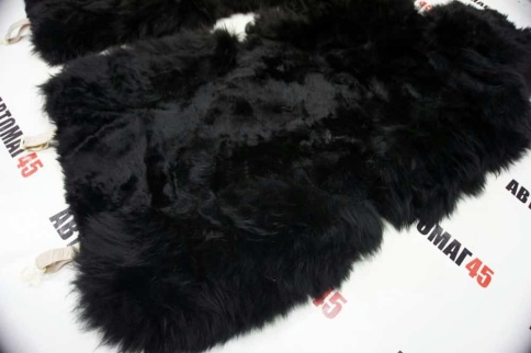 Накидки меховые комбинированные черный 142x55см 2шт    фото 2