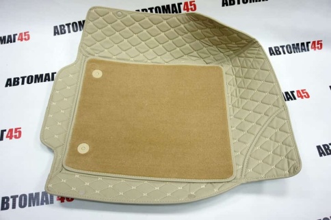 Ковры  5D экокожа Toyota Camry V40/V50/V55 2006-2018г бежевый комплект АКЦИЯ!   фото 8