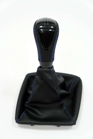 SALMAN Ручка КПП Lada Лада Приора 1 под КПП 2110 черный лак с синей ниткой в сборе   фото 4