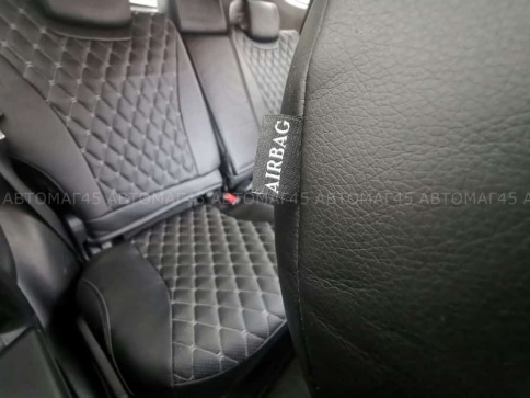 Авточехлы  Toyota RAV4 Тойота Рав4 2012-2019г XA40 экокожа черный модель Байрон    фото 2