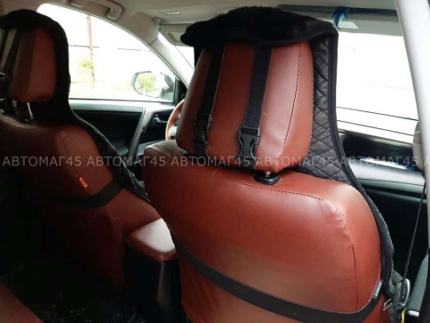 Рус Автотренд  Накидка на сиденье короткий ворс черный шерсть 40% размер XL 148х57см 2шт    фото 4