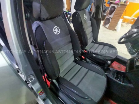 Авточехлы  Skoda Fabia Шкода Фабиа 2007-2014г 2 пок 2/3 жаккард серый Ижевск   фото 6