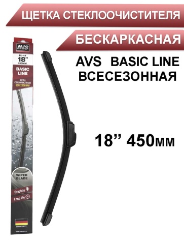 AVS  щетка стеклоочистителя Basic Line бескаркасная 450мм    фото 1
