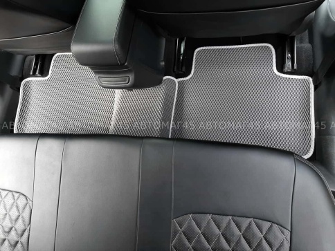 EVA ЭВА 3D коврики в салон LADA Vesta Веста серые серый кант рисунок ромб комплект 5шт    фото 6