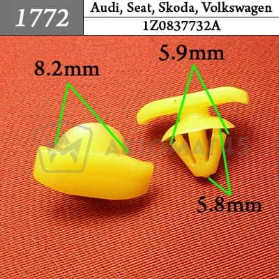 1772 Клипса пистон для Audi Seat Skoda Volkswagen фото 1