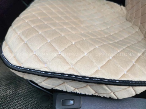 Гелакси  Накидки на сиденье на силиконе велюр бежевый 2шт    фото 9