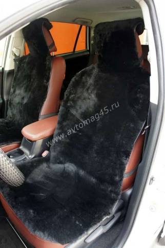 Накидки  короткий ворс мутон черный с боками 145х55см комплект 5шт    фото 2