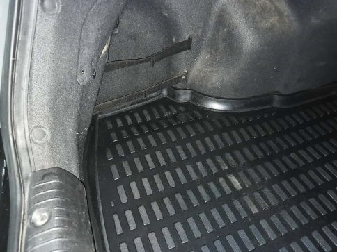 Rezkon  коврик в багажник пластик Hyundai Solaris Хендай Солярис седан 2011-2017г    фото 6