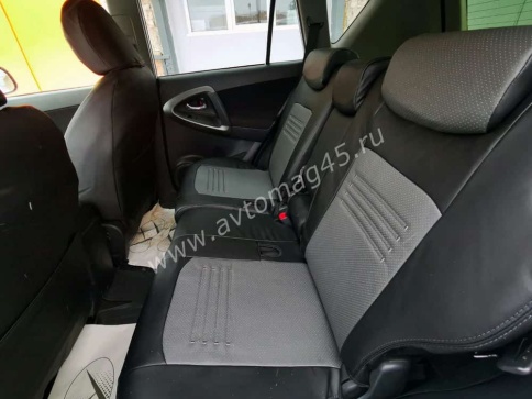 Авточехлы  Toyota RAV4 Тойота Рав4 2012-2019г XA40 экокожа черно-серая    фото 6