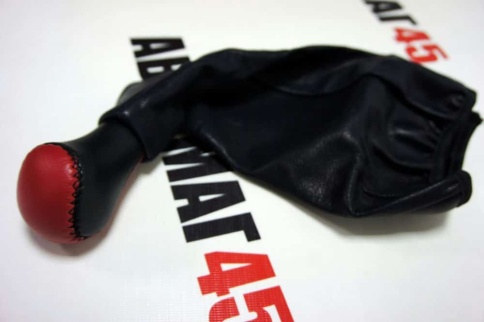 Skyway  Ручка КПП с чехлом ВАЗ 2101 2107 экокожа черно-красная    фото 4