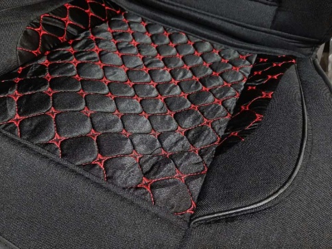 Чехлы  накидки на сиденье велюр форма 2Д черно-красный комплект 5шт    фото 2