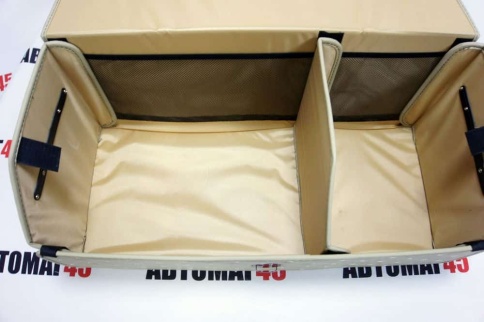 Органайзер  багажника кофр экокожа бежевый с бежевой ниткой 70 x 30 x 30см MAXIMAL Big    фото 3