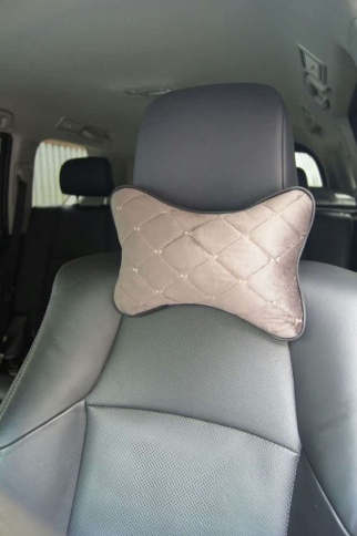 Maximal Подушка косточка под шею велюр коричневый с бежевой ниткой 26х19см 1шт    фото 7