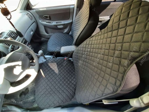 Накидки на сиденье универсальные жаккард черный 2шт    фото 4