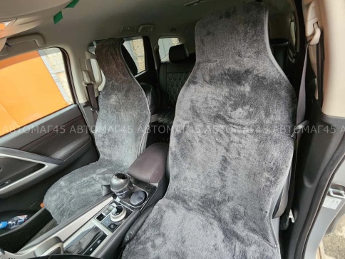 Рус Автотренд  Накидка на сиденье короткий ворс серый шерсть 40% размер XL 148х57см 2шт    фото 4