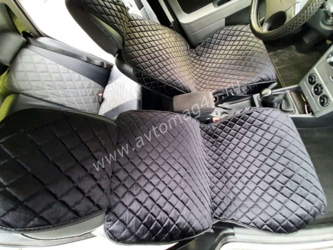 888-а  Накидки на сиденье с боками велюр черный 2шт    фото 5