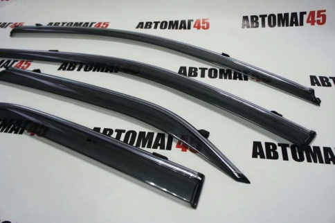 Дефлекторы окон Toyota Camry V50-55 Тойота Камри V50-55 2011-2018г с хромом комплект 4шт    фото 4