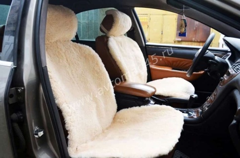 Накидки  короткий ворс бежевый персик на коже 140х55см 2шт    фото 2