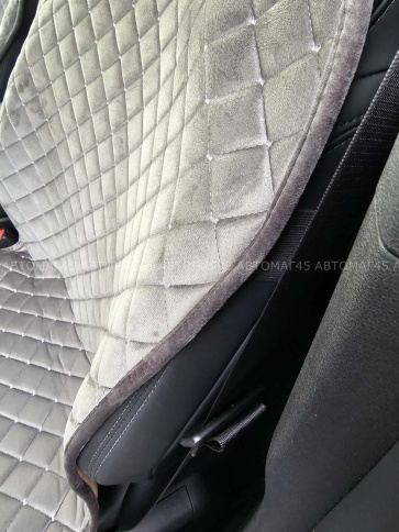 Автотренд  Накидки на сиденье на силиконе без боков велюр серый 2шт    фото 9