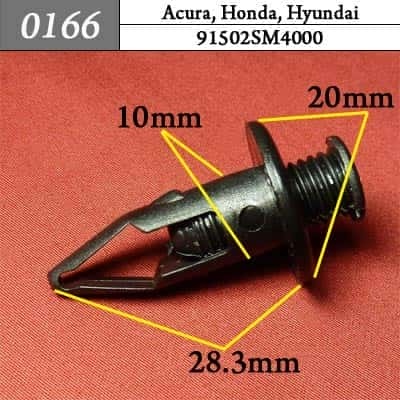 0166 Клипса пистон для Acura Honda Hyundai фото 1