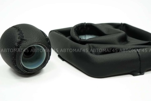 SALMAN Ручка КПП Лада Kalina Калина экокожа с пыльником черная фото 4