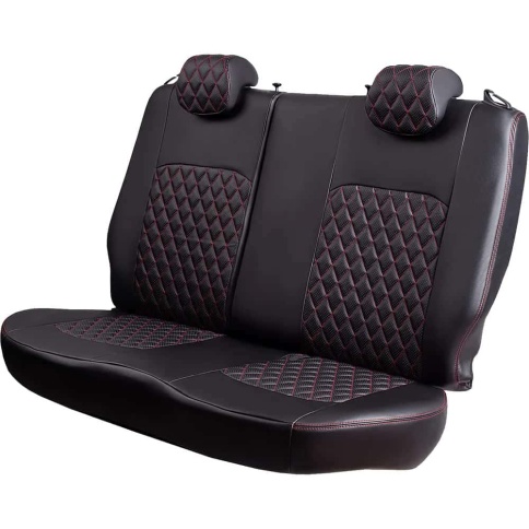 Авточехлы  Ford Fusion Форд Фьюжен 2002-2012г экокожа черный ромб    фото 4