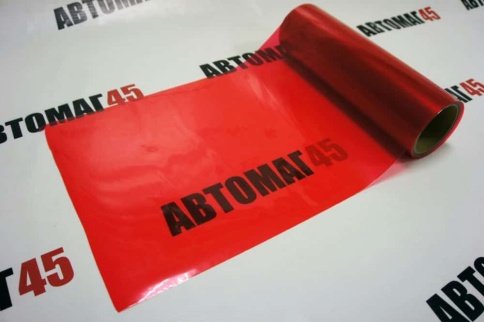 Пленка  для фар глянцевая красная 1м х 0,3м    фото 5